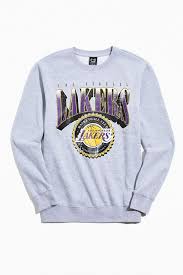 Vintage los angeles la lakers new era pro model fitted hat purple gold logo usa. Los Angeles Lakers Retro Crew Neck Sweatshirt Urban Outfitters