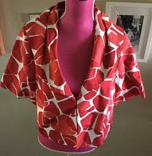 Classiques Entier Nwt Red Cream Short Sleeve Blazer Size