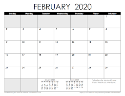 2020 Calendar Templates And Images Monthly Calendar