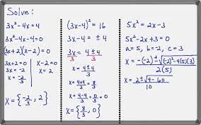 Quadratics Solving Quadratic Equations