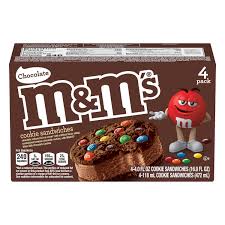 m m s cookie sandwiches chocolate 4 pack