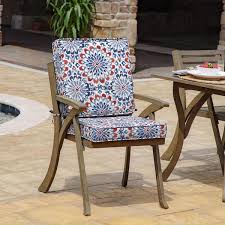Arden Selections Profoam 40 In X 20 In Outdoor Dining Chair Cushion Cover In Clark Blue