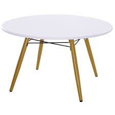 Best seller in dining tables. Homcom Modern Round Coffee Tea Table White Storage Mdf Side End W Solid Pine Legs Scandinavian