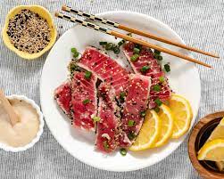seared yellowfin tuna with sesame sauce