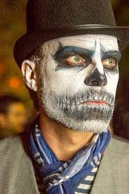 man with dramatic skull makeup