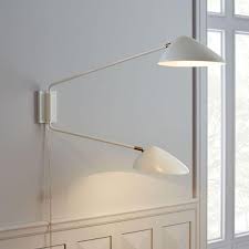 Curvilinear Double White Metal Wall Sconce