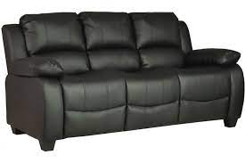 Valerie Black Leather 3 Seater Sofa