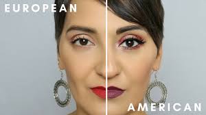 american vs european make up tutorial