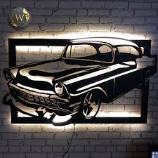 Wall Sign 3d Classic Car Wall Decor Led