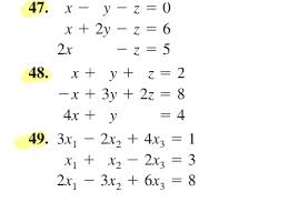 Solved System Of Linear Equations In