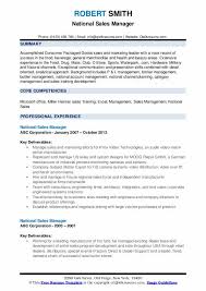 Home learning center resume formats. National Sales Manager Resume Samples Qwikresume