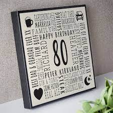 80th birthday personalised gifts for