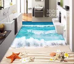 Floor wallpaper 3d for bathrooms beach ...