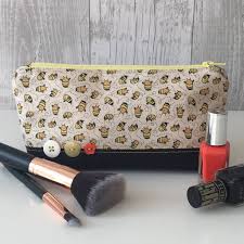 ble bee fabric makeup bag by cherish