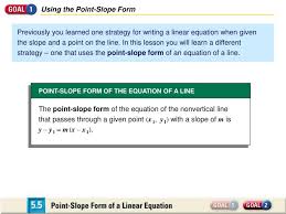 Ppt Using The Point Slope Form