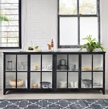 Black Iron Sideboard With Glass Doors