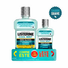 Listerine zero alcohol cool mint mouthwash kills 99.9% of bad breath germs with a less intense taste for a fresher and cleaner mouth than brushing alone. Kit Antisseptico Bucal Listerine Cool Mint Zero Alcool 500ml 1 99 Leva Listerine 250ml Droga Raia