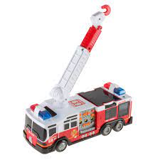 Check spelling or type a new query. Hey Play Toy Fire Truck With Extending Ladder Battery Powered Lights Siren Sounds And Bump N