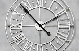 extra large silver metal skeleton clock