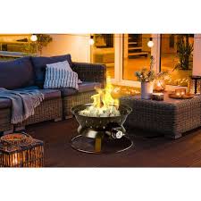 Hotshot Portable 20 In X 15 75 In Round Steel Propane Gas Fire Pit With Twist Lock And Carry Lid In Bronze