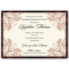 Black And Red Elegant Border Surprise Birthday Invitations Paperstyle