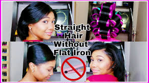 So whether you're looking to learn how to straighten curly hair, or need to know how to keep your hair straight from the starting with your lower side sections, run a flat iron evenly through—start as close to the root as you. How To Straighten Hair Without A Flat Iron Roller Set Straightening Youtube