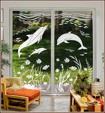 Dolphin Cove Decor For 2 Glass Doors