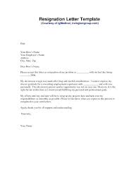 Standard Notice Of Resignation Letter Template Resign 1