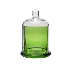 Handmade Green Glass Candle Holder With