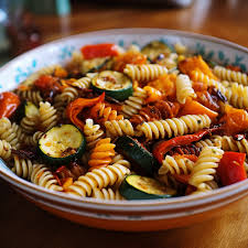rotini pasta with roasted vegetables