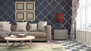 Living Room With Right Wall And Floor Tiles
