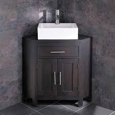 Our chic, neutral corner vanities will match any style. Large Wenge Oak Corner Vanity Cabinet Barletta Sink Set