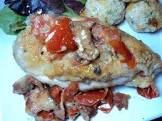 chicken with tomato sauce and bacon  pollo alla campagna