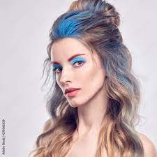 beautiful woman with art paint makeup