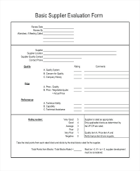 Supplier Evaluation Template