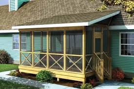 Screened Porch W Shed Roof Plan 90012