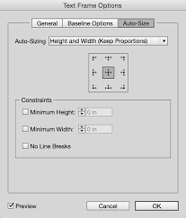 auto size indesign s text frames