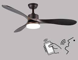 Amazon Com 52 Inch Smart Ceiling Fan With Light Work With Alexa And Google Assistant For Living Room And Bedroom Dark Brown Finish With Led Daylight And Acrylic Lampshade Kitchen Dining