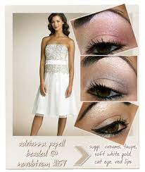 white and light colored dresses makeup