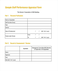 Performance Appraisal Form Format Faculty Performance Appraisal Form