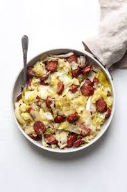 paleo braised cabbage and sausage