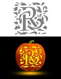 printable decorative letter r pumpkin