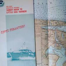 Vintage Nautical Map Chart Little Egg Harbor To Cape May Nj