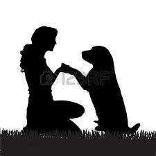 Download 3657 dog cliparts for free. Vector Silhouette Of A Woman With A Dog Silhouette Painting Girl And Dog Silhouette Art