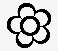flower clipart black and white outline