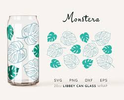 Monstera Leaf Libbey Glass Svg 20oz