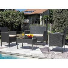 4pcs rattan outdoor garden furniture