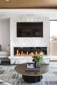 All Marble Fireplace Surround With Inset Tv So Chic And