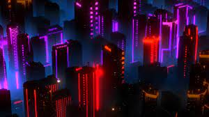 4k pc wallpaper futuristic neon city