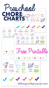 Printable Preschool Chore Charts